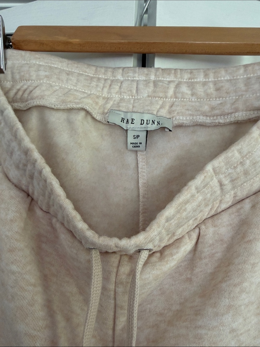 Rae Dunn Women's Track Joggers in Soft Beige Tie-Dye